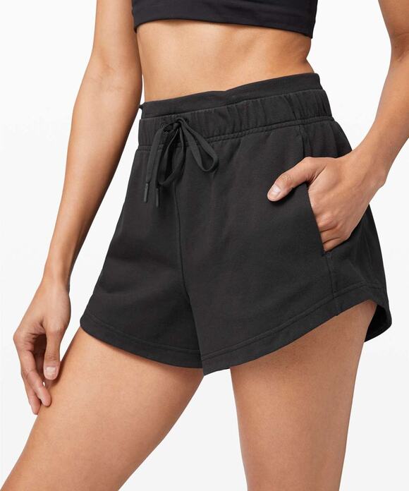 lululemon athletica Pants - Lululemon Inner Glow Terry 3" High Rise Activewear Short Black 4